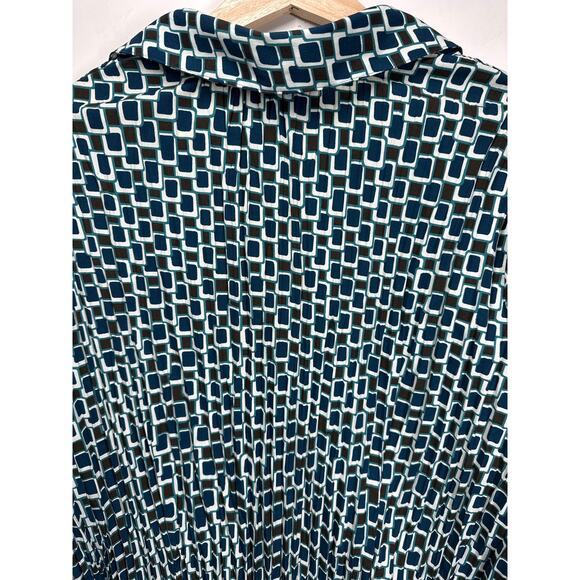 Lane Bryant Geometric Print Button Up Blouse Top Stretch Sz 18/20 Office Casual - Picture 9 of 11